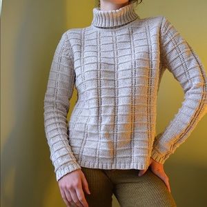 cream grid thick turtleneck from liz claiborne